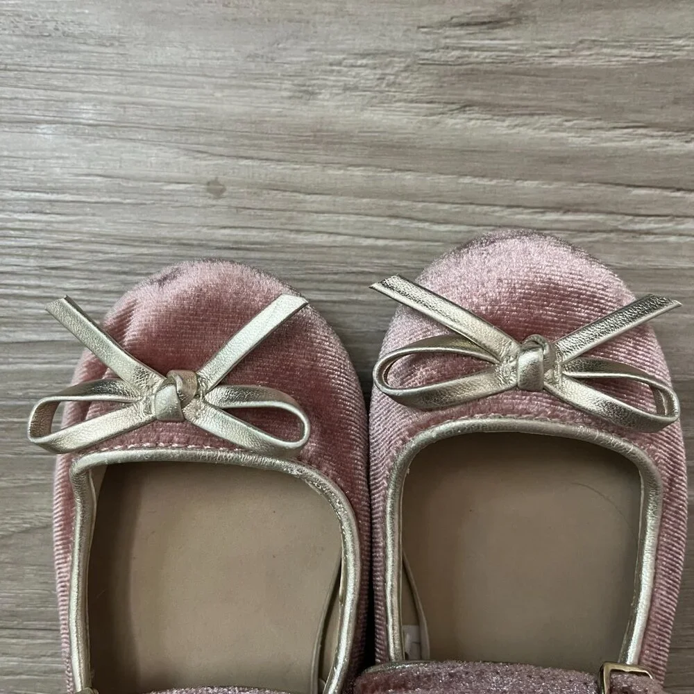 The Children's Place Pink Mary Jane Flat Kids Shoes with Bow Toddler Girls Sz 5